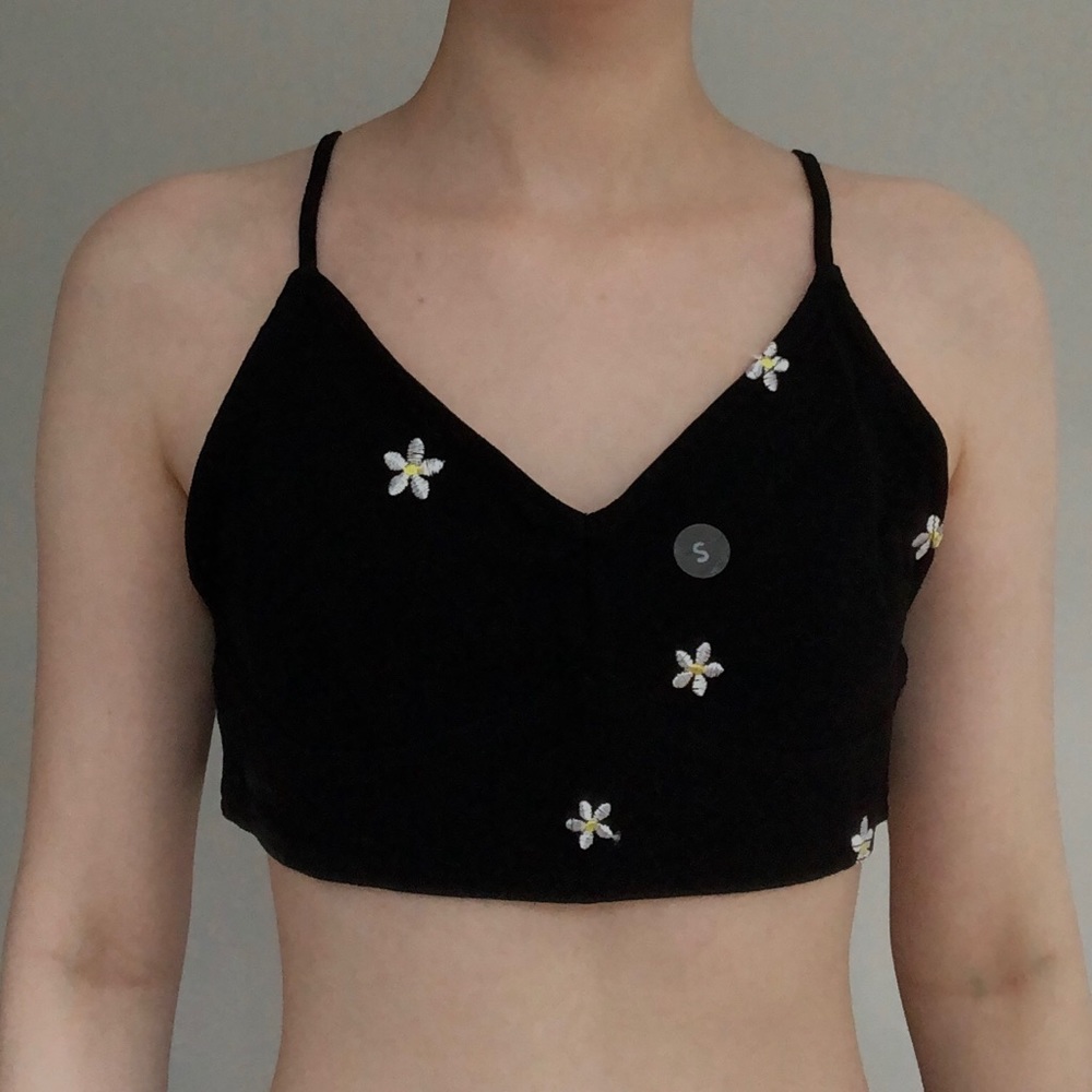 Kendall & Kylie Daisy Embroidered Bralette Top